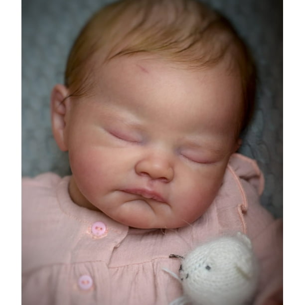 Reborn Kit 22Inch Limited Edition Reborn Doll Kit August with COA Unpainted Unfinished Doll Parts with Cloth Body Sleeping Baby22inches Gao Jinjia LED