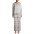 thumbnail image 3 of Secret Treasures Women's and Women's Plus Velour Long Sleeve Crew-Neck Pajama Top, 3 of 6