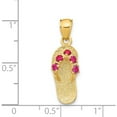 thumbnail image 4 of 14K Yellow Gold 3D July/Cz Birthstone Flip Flop Pendant (25 X 8) Made In United States d3427, 4 of 6