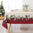 thumbnail image 2 of Christmas Floral Print Tablecloth Waterproof and Stain Resistant Table Cloth Decorative Tablecloths Suitable for Holiday/Dining/Party Use(60x120 Inch), 2 of 6