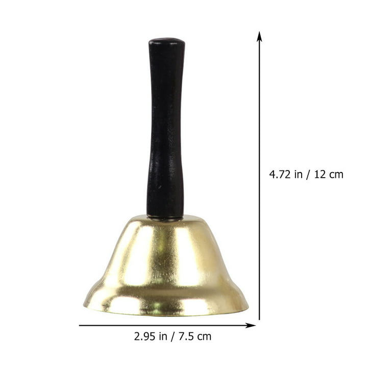 Extra Loud Hand Call Bell Wooden Handle Metal Handheld Bell Ringing Bell