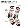 thumbnail image 3 of Women's Men's Happy Birthday Colorful Novelty Pattern Crew Athletic Socks, 3 of 7