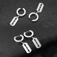 thumbnail image 3 of razor blade earrings punk style stainless steel design, 3 of 5