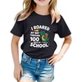 thumbnail image 2 of School Uniform Tshirts Unisex Back to School Letter Tee Short Sleeve Crewneck Top Girls T Shirts Black 3-4 Years, 2 of 4