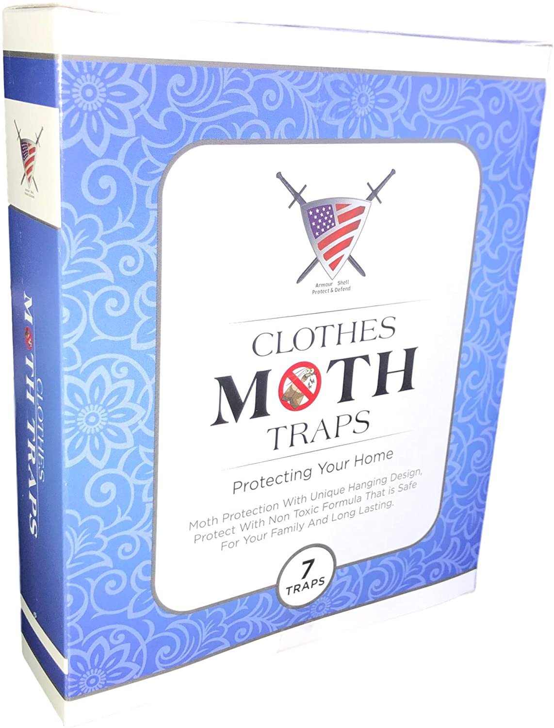 Armour Shell Moth Traps Closet Clothing - Clothes Moths Protection Trap with Unique Hanging Design, Protect and Defend with All-Natural Formula