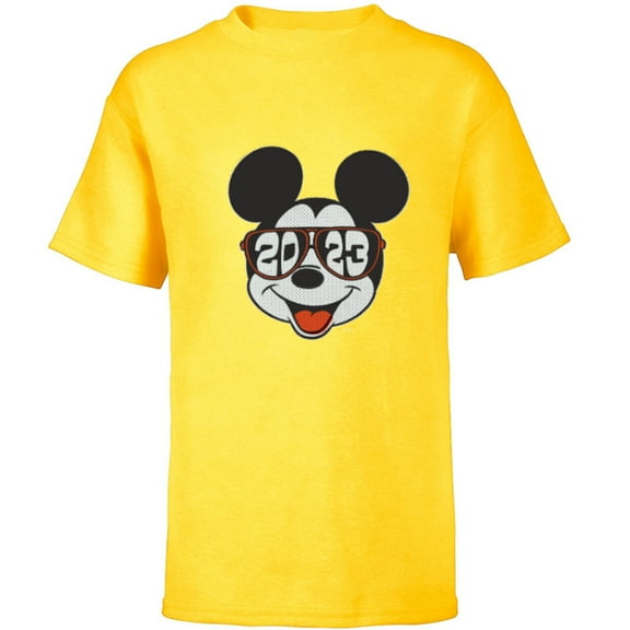 Disney Mickey Mouse Class of 2023 Graduation Sunglasses - Short Sleeve T-Shirt for Kids - Customized-Yellow