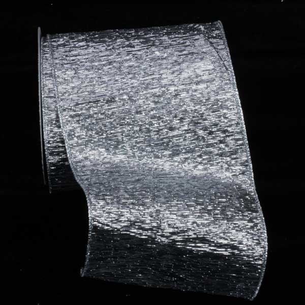 The Ribbon People Antique Silver Solid Wired Craft Ribbon 6" x 20 Yards