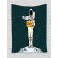 thumbnail image 1 of Funny Tapestry, Astronaut Hitchhiking Ride to Earth from Neptune Traveling Planets Space Illustration, Wall Hanging for Bedroom Living Room Dorm Decor, 40W X 60L Inches, Multicolor, by Ambesonne, 1 of 2