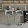thumbnail image 4 of VECELO Bar Stools Set of 4, Adjustable Swivel PU Leather Counter Height Barstools with Back and Arms, Light Gray, 4 of 11