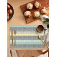 thumbnail image 2 of Bohemian Flowers Placemats Set of 6 Retro Ethnic Abstract Color Stripe Heat Insulation Washable Place Mats, Rustic Non-Slip Table Mats for Dining Table Party Kitchen Decor,13x19 Inch, 2 of 4