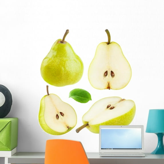 Yellow Green Pears Wall Decal Sticker Set Wallmonkeys Individual Peel and Stick Graphics on a (24 in H x 22 in W) Sticker Sheet WM502511