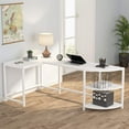thumbnail image 2 of Tribesigns L-Shaped Desk with Corner Shelf, 74 inch Corner Computer Desk Study Writing Workstation with 3-Tier Reversible Storage Shelf for Home Office, 2 of 7