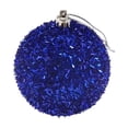 thumbnail image 2 of 15 Centimeter Large Blue Glitter Christmas Ball Ornament, Sparkly Fluffy Hanging Ball for Christmas Tree, Wreath, Holiday Parties Decoration, 2 of 9