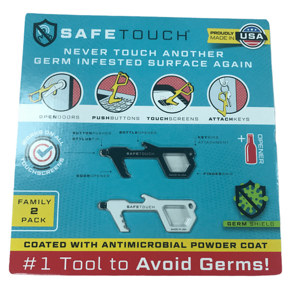 SafeTouch Hygiene Multi-Tool, Works on Touch Screen, Made in USA (2 Pack)