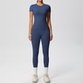 thumbnail image 5 of Telankuip 2 Piece Workout Sets for Women Solid Color Slim Fitted Breathable Athletic T-Shirt and High Waist Leggings Stretchy Comfy Seamless Yoga Running Gym Outfits 2026 Navy XL, 5 of 5