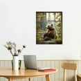 thumbnail image 2 of Nawypu Farmhouse Forest Bear Wall Art Funny Wild Animal Bear Pictures Wall Decor Rustic Natural Woodland Tree Canvas Print Painting Framed Modern Home Artwork Decorations For Bathroom Bedroom, 2 of 4