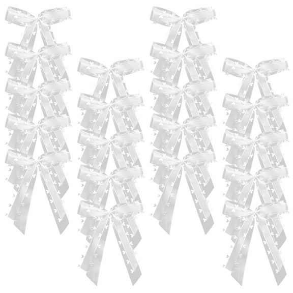 LOLIPPYY Wedding Car Bows White 30Pcs 8.7X5.1X0.2In Fabric