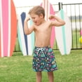 thumbnail image 4 of FORMRS Boys Swim Trunks Quick Dry Mesh Lining Beach Boardshorts, Sizes XS-XL, Green Vibrant Truck Pattern, 4 of 7