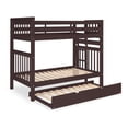 thumbnail image 5 of Bedz King Tall Bunk Beds Twin over Twin Mission Style with End Ladder and a Twin Trundle, Dark Cherry, 5 of 9
