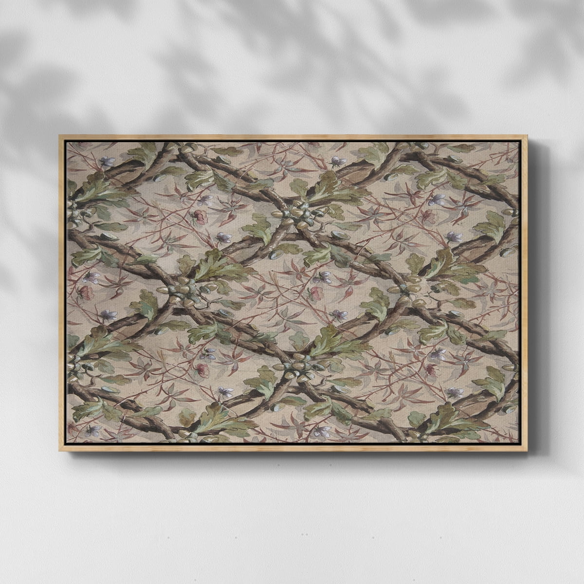 Vintage Abstract Print-IV Framed in Natural Wood Wood Gallery Wrapped Canvas 25 in. x 37 in.