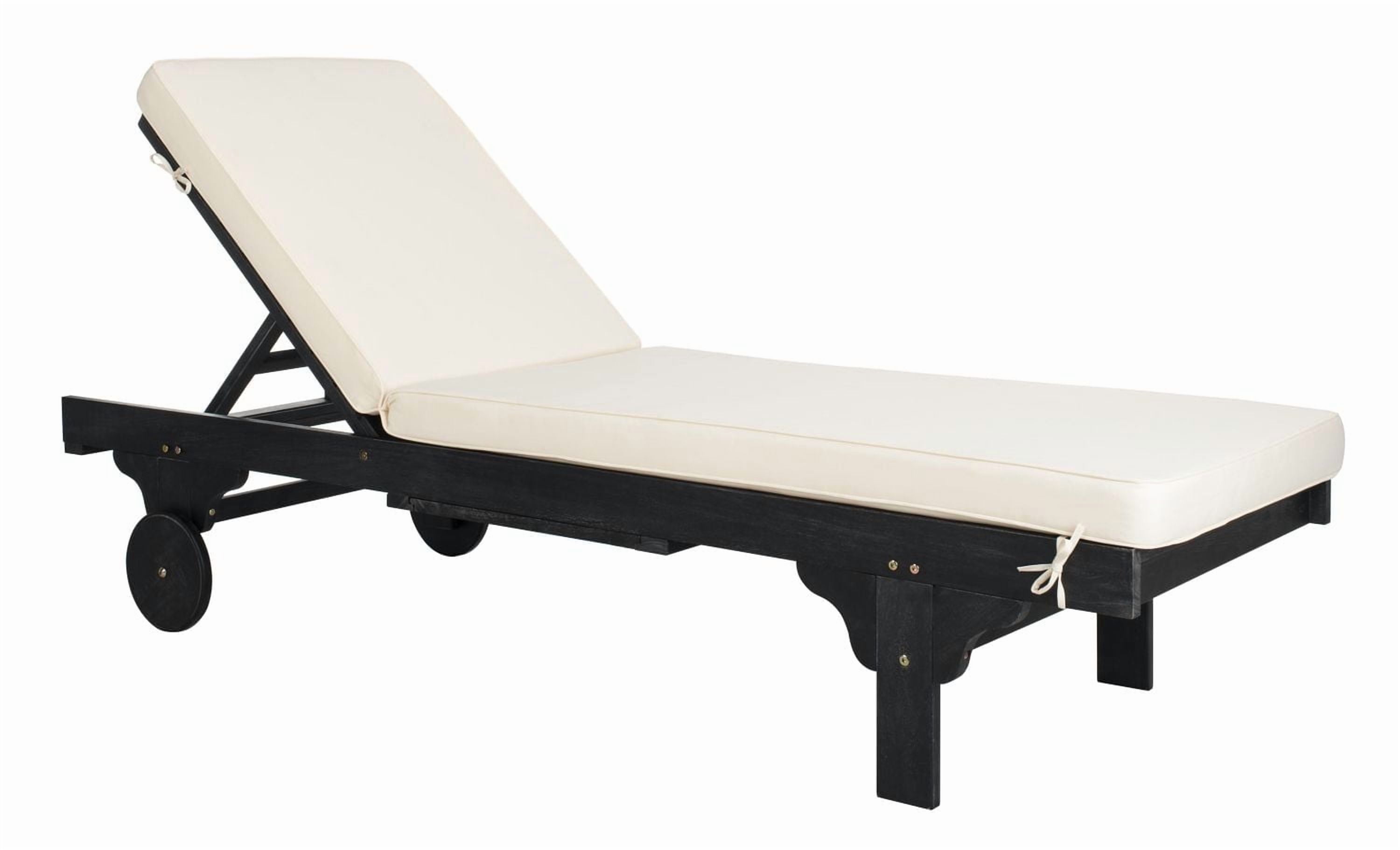 SAFAVIEH Newport Outdoor Lounge Chair Black/Beige