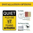 thumbnail image 4 of Quiet Please Filming In Progress Metal Tin Sign for Home Door Office Vintage Wall Plaques Decoration 8X12 Inches, 4 of 4