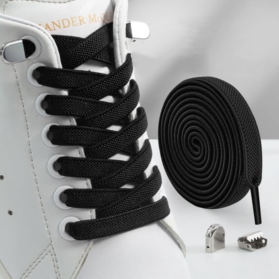 GYTY 3 Pairs 100 Cm/39.37 Inch Lace-free Elastic Laces, Including 4 Snaps, Comfort Adjustable Loafers Elastic Laces For Adults, The Elderly, Can Be Used For Sports Shoes, Casual Shoes And Other Shoes