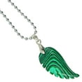 thumbnail image 3 of Engraved Gemstone Angle Wing Pendant Necklace Unisex Malachite, 3 of 5