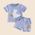 thumbnail image 4 of ITSAME Newborn Infant Girls Outfit Set, Crewneck T-Shirt and Shorts 2-Piece Cute Embroidery Fashion Casual Set Blue 12-18M, 4 of 7