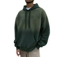 thumbnail image 1 of LUOGENLI Men Hoodies Blanket Washed Gradient Color Pullover Hoodie Autumn Winter Warm Lined Casual Streetwear Sweatshirt with Adjustable Drawstring Hoodies for Men Zip up Graphic Green Size XXL, 1 of 4