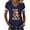 Dark Blue, variant on Punch the Monkey Women's Graphic T-Shirt, Cute Monkey Hugging Gorilla Plush Illustration V-Neck Short Sleeve Tee, Fashion Casual Summer Top S-3XL