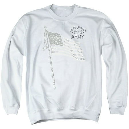 - ARMY United States Army Est. 1775 Tri-Star Distressed Flag Adult Crew Sweatshirt