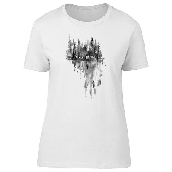 Forest In Grunge Watercolor Tee Men's -Image by Shutterstock