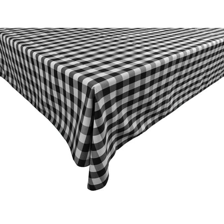 

Polyester Poplin Gaberdine Durable Tablecloth Gingham Checkered Plaid Black