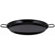 15" - 38cm (8 Servings) Enamel Black Steel Paella Pan