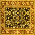 thumbnail image 1 of Ahgly Company Indoor Square Oriental Yellow Industrial Area Rugs, 4' Square, 1 of 4