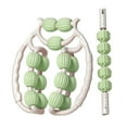 thumbnail image 3 of Masajeador de piernas con rodillo de 15 puntos, masajeador portátil de relajación muscular de mano profundo verde blanco, 3 of 9