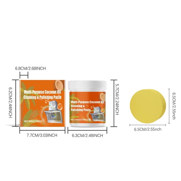 Momihoom Multi-Purpose Coconut Oil Cleaning and Polishing Paste for Rust, Grease, and Stains