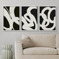 thumbnail image 2 of Wall26 Framed Prints Canvas Wall Art Set of 3 Black & White Paint Stroke Landscape Abstract Geometric Illustrations Decorative Bohemian Multicolor Home Wall Decora - White 16"x24"x3, 2 of 5