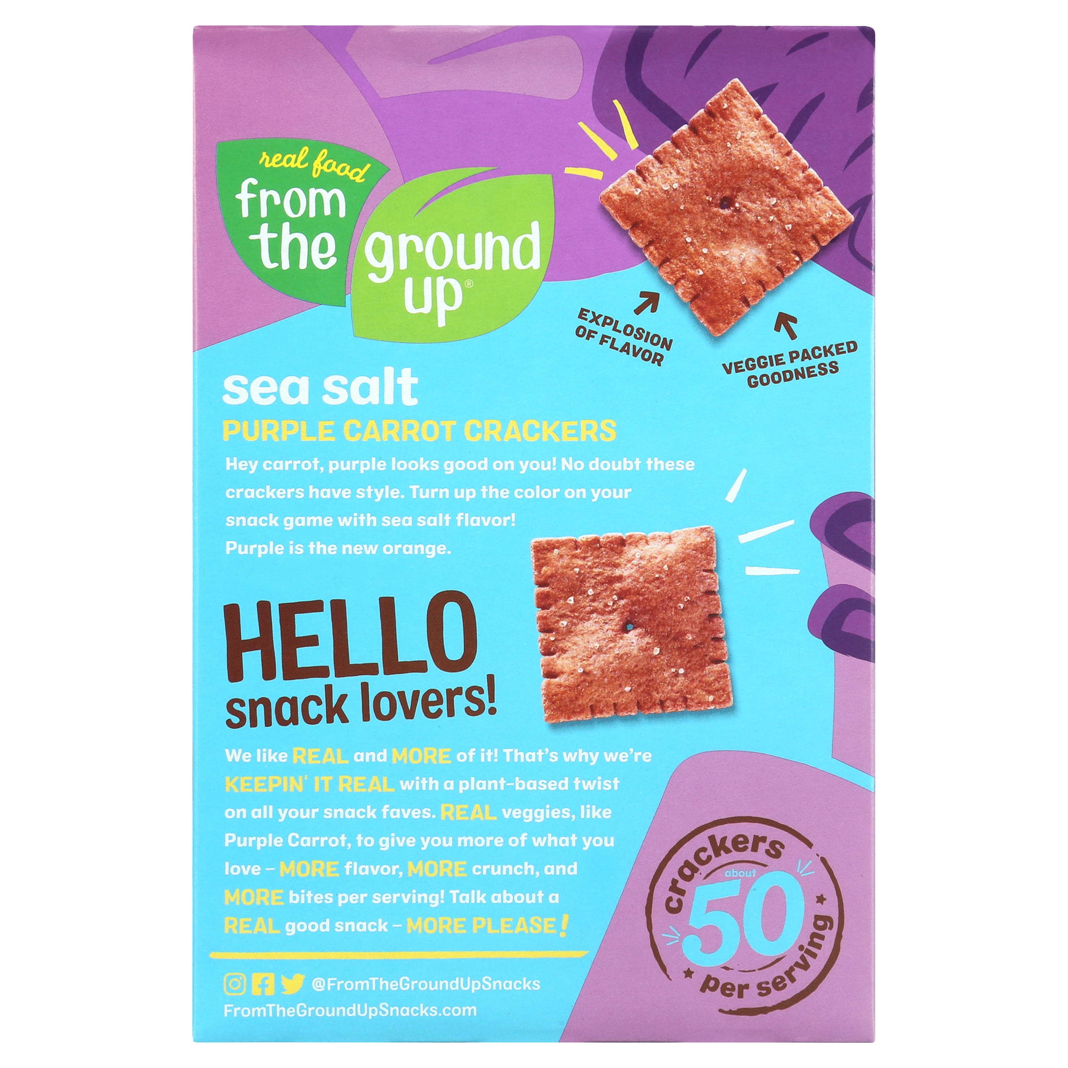 Real Food From The Ground Up Purple Carrot Sea Salt Crackers, 4 Oz -  Walmart.com