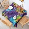thumbnail image 2 of Colorful Tropical Leaf Pattern Square Tablecloth,Waterproof Square Table Cover,Wipeable Spillproof Washable Table Cover for Home Kitchen Party Decor 42"X42"(107x107cm), 2 of 6