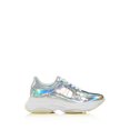thumbnail image 2 of AQUA Womens Iridescent Silver Mixed Media 1" Platform Cushioned Ike Round Toe Lace-Up Athletic Sneakers Shoes 8 M, 2 of 4