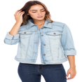 thumbnail image 1 of SKYLINEWEARS Women Denim Jacket Button UP Long Sleeve Ladies Stretch Trucker Jean Jackets, 1 of 6