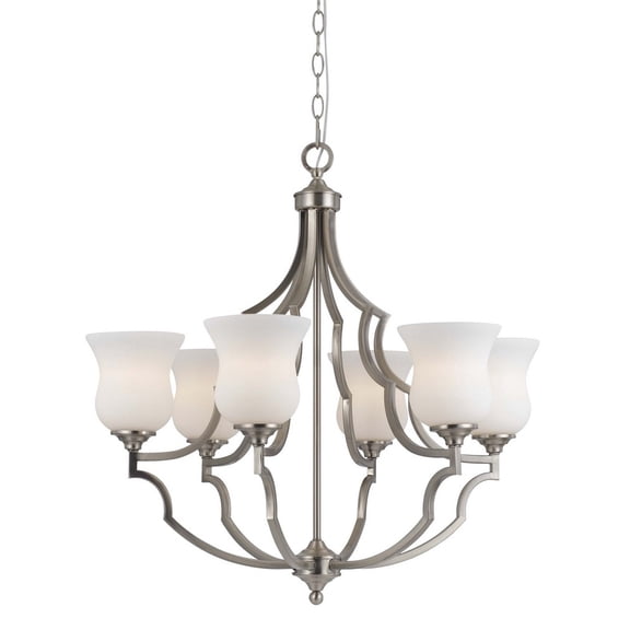 Cal Lighting 6 Light Chandelier in Brushed Steel