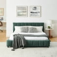 thumbnail image 5 of Queen Size Upholstered Bed ,comfortable upholstered bed frame, Chenille fabric, with headboard and solid bed frame. With drawer for storage.-green(88.5''*68.5''*31''), 5 of 8