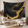 thumbnail image 2 of Marble Black Tapestry for Bedroom Wall Hanging Tapestry, Vintage Gold Art Abstract Farmhouse Ceiling Backdrop Tapestries Poster Blanket Wall Decor for Teens Room Living Room Dorm 51" x 59", 2 of 8