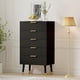 thumbnail image 3 of Moderno 5 - cajón fluted cómoda, 57 pulgadas de anchura wood chest of cajones para dormitorio y sala de estar almacenamiento, 3 of 8