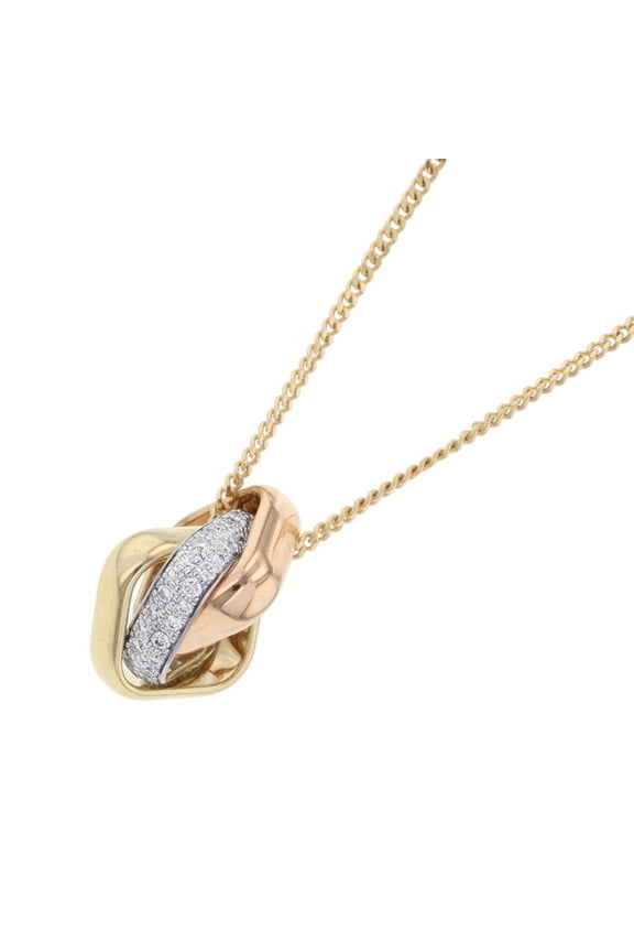 Pre-Owned Cartier Trinity Cushion Necklace, Semi-Pav Diamonds, 54 Pairs, 0.39ct...