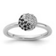 thumbnail image 4 of Auriga Fine Jewelry 925 Sterling Silver Rhodium White Topaz Onyx Ring for Women Size 10, 4 of 7