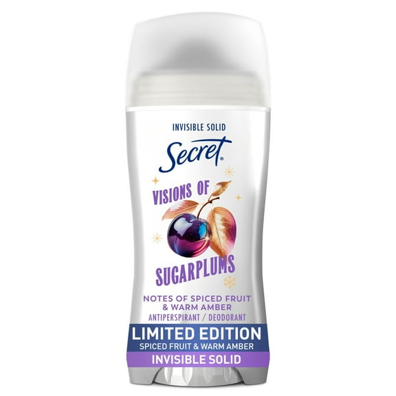 Secret Fresh Invisible Solid Antiperspirant and Deodorant for Women, Sugarplum Scent 2.6 oz